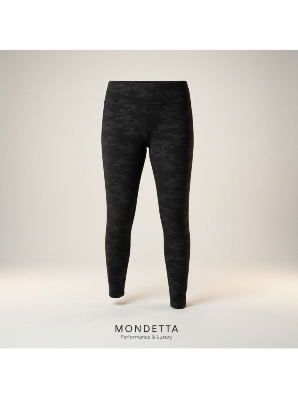 Mondetta Performance & Luxury Black Camo High-Waisted Leggings